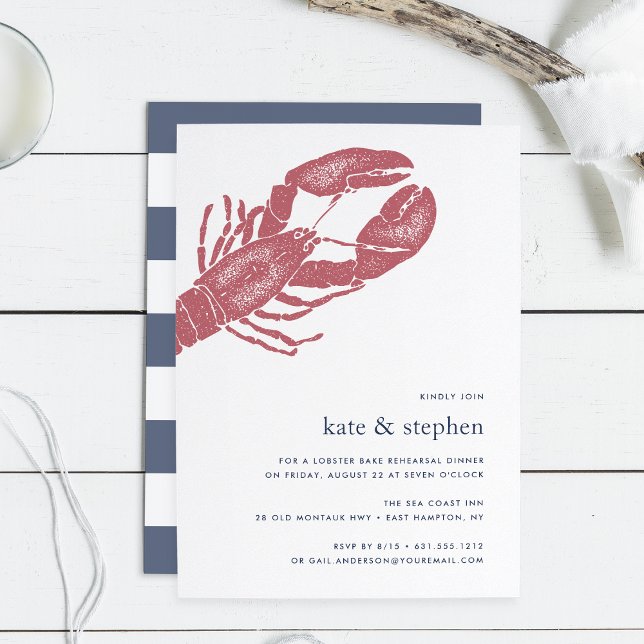 Nautical Lobster Rehearsal Dinner Invitation (Creator Uploaded)