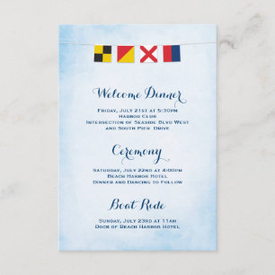 Nautical LOVE Flags Program Cloud Blue Invitation