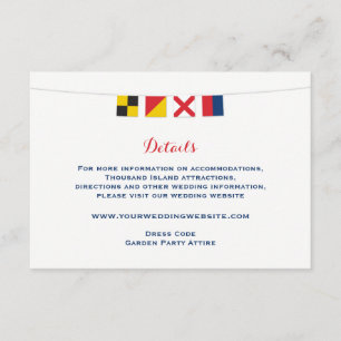 Nautical LOVE Flags Wedding Details Invitation