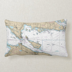 Nautical Map Decor Lumbar Cushion