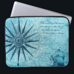 Nautical Map Design Electronics Tablet Sleeve<br><div class="desc">Protect your electronic tablet with this neoprene sleeve case. Decorated in shades of blue,  with a vintage nautical compass rose and map design. Inspirational quote from historian,  Edmund Gibbon: "The wind and the waves are always on the side of the ablest navigator."</div>