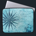 Nautical Map Design Electronics Tablet Sleeve<br><div class="desc">Protect your electronic tablet with this neoprene sleeve case. Decorated in shades of blue,  with a vintage nautical compass rose and map design. Inspirational quote from historian,  Edmund Gibbon: "The wind and the waves are always on the side of the ablest navigator."</div>