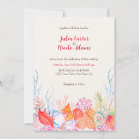 Nautical Marine Beach Sea Life Watercolor Wedding