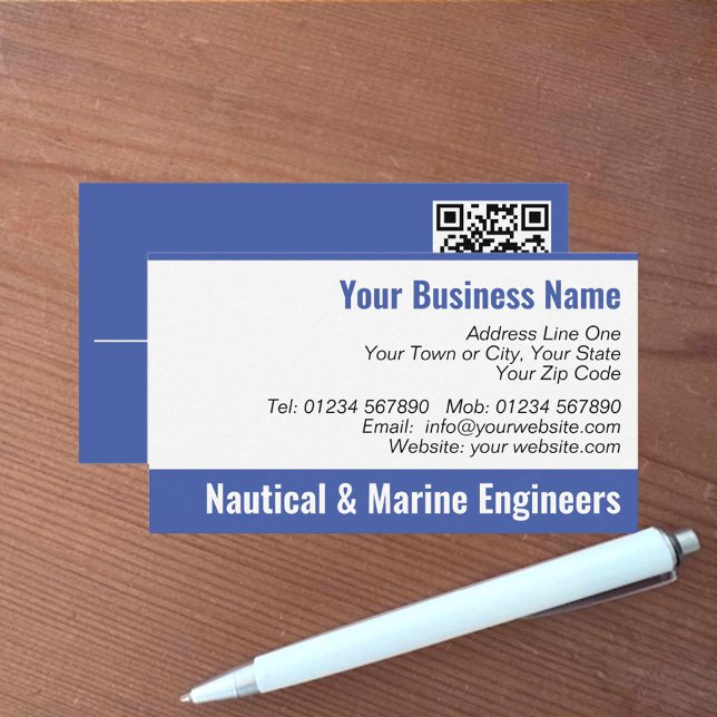 Nautical & Marine Engineers QR Code Business Card (Creator Uploaded)