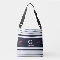 Nautical Marine Navy Blue White Stripes