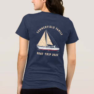Nautical Matching Family Boat Trip Custom Tri-Blend Shirt