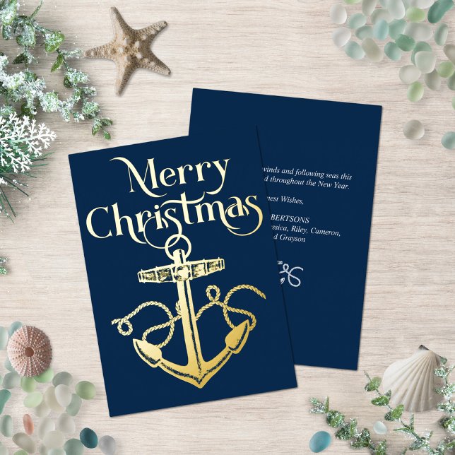 Nautical Merry Christmas Anchor Navy Gold  (Creator Uploaded)