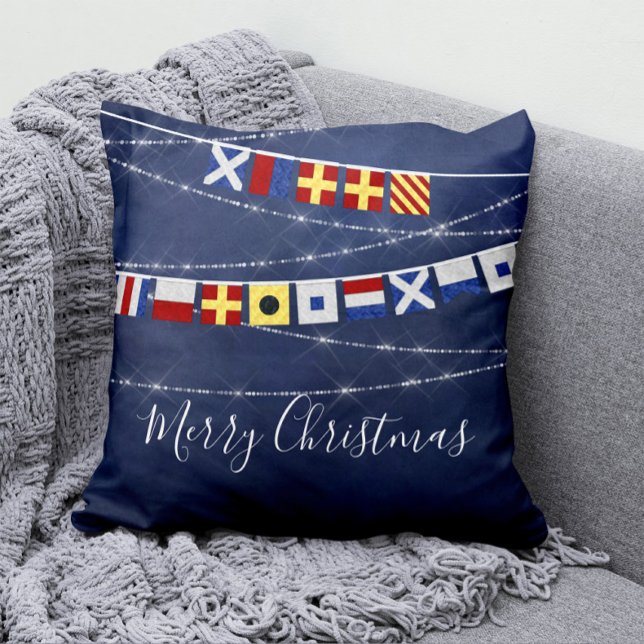 #Nautical Merry Christmas Signal Flag Cushion (Creator Uploaded)
