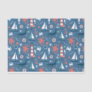 Nautical mini design Tissue Wrapping Paper