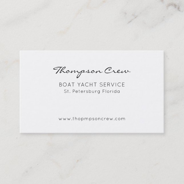 Nautical Minimal Typography Sailing Crew Business Card (Front)