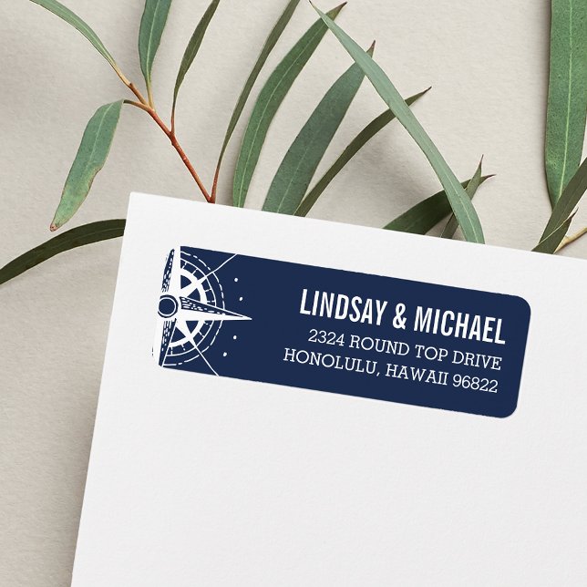 Nautical Modern Compass Return Address (Creator Uploaded)
