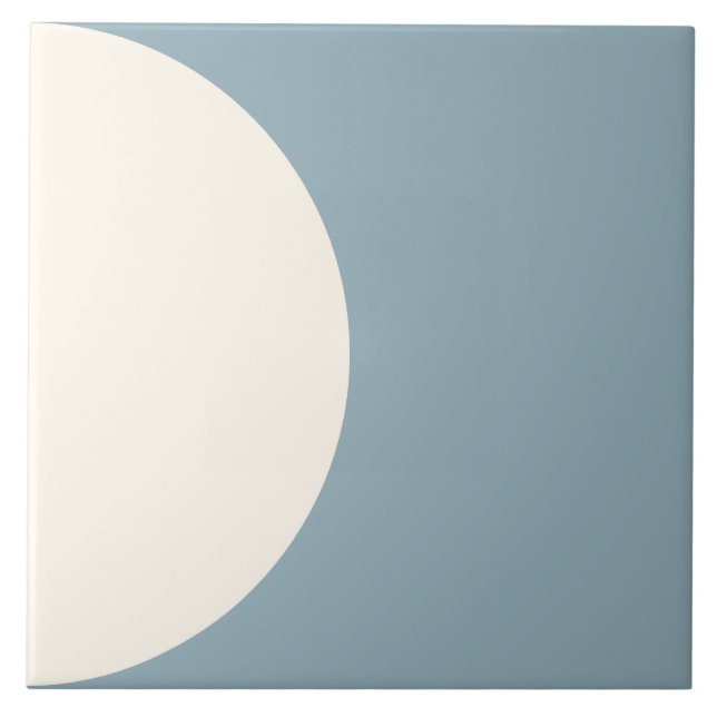 Nautical Modern Geometric Semi circle Blue Tile (Front)
