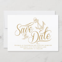 Nautical Modern Gold Save the Date
