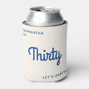 Nautical Modern Retro Fun Personalised 30 birthday Can Cooler