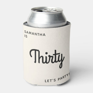 Nautical Modern Retro Fun Personalized 30 birthday Can Cooler