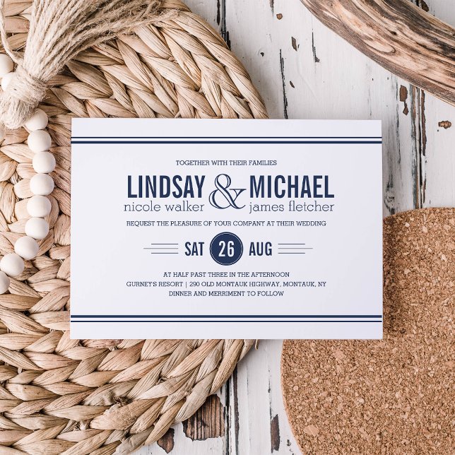 Nautical Modern Wedding Invitation (Creator Uploaded)