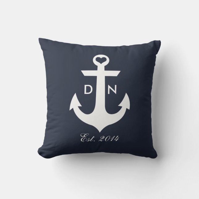 Nautical Monogram Pillow (Front)