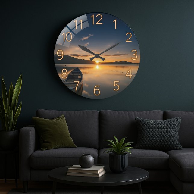 Nautical mountain lakehouse rustic nautical lake large clock (Creator Uploaded)