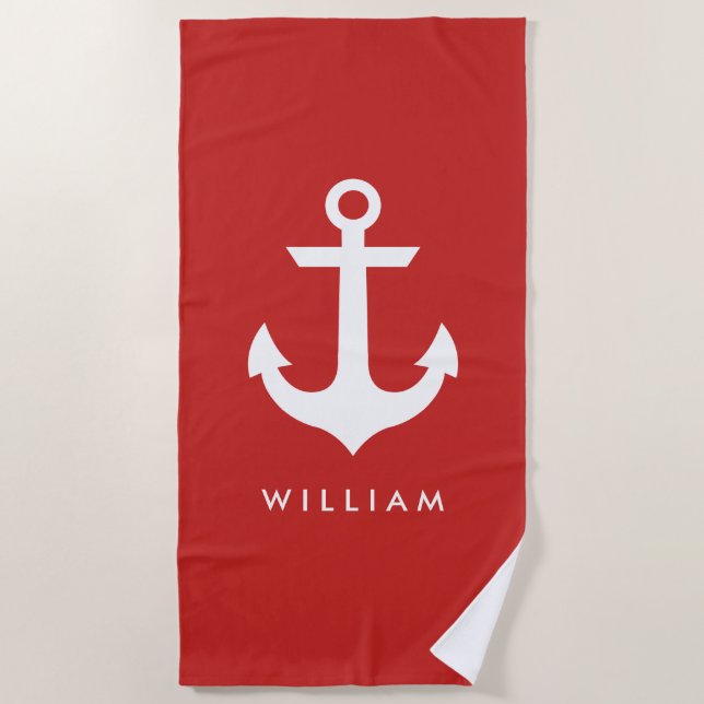 Nautical Name Beach Towel (Front)