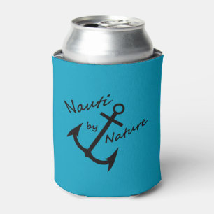 Nautical Nauti by Nature Girl Teal Can Cooler