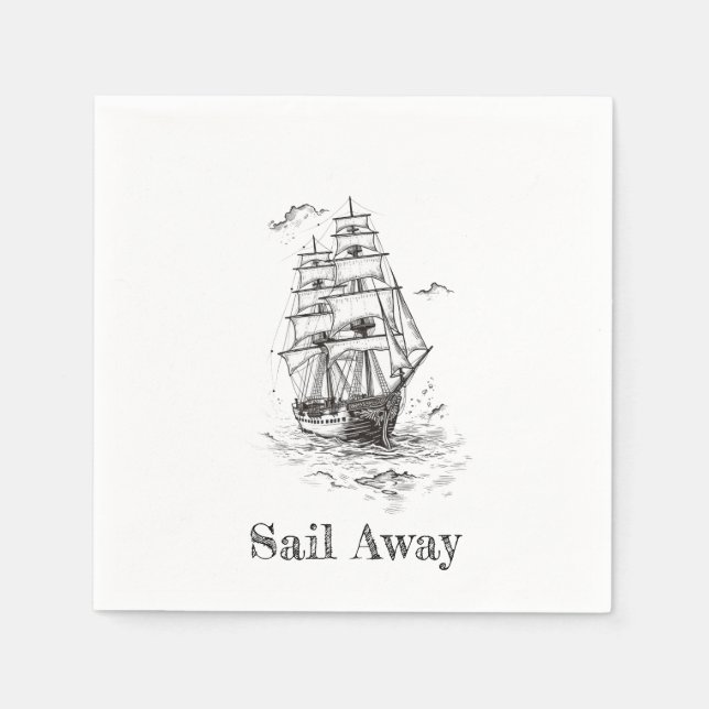 "Nautical Navigator" Paper Napkins (Front)