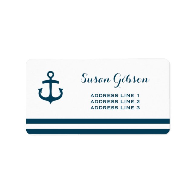 Nautical Navy Address Labels (Front)