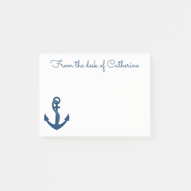 Nautical Navy Anchor Beach Ocean Sailor Sea Boat Post-it Notes (Front)