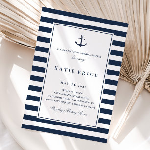 Nautical Navy Anchor Bridal Shower Invitation