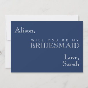 Nautical Navy Anchor Bridesmaid Proposal Card