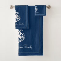 Nautical Navy Anchor Family Name