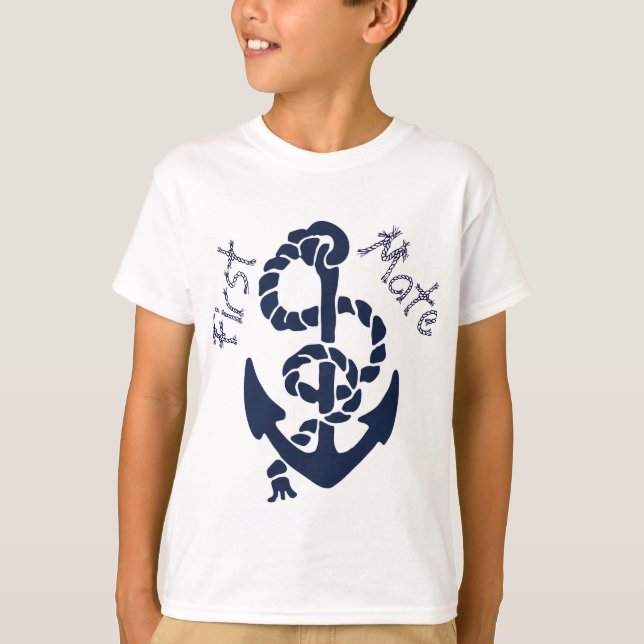 Nautical Navy Anchor Pattern T-Shirt (Front)