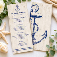 Nautical Navy Anchor Sea Rustic Wood Wedding