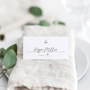 Nautical Navy Anchor Wedding Place Cards