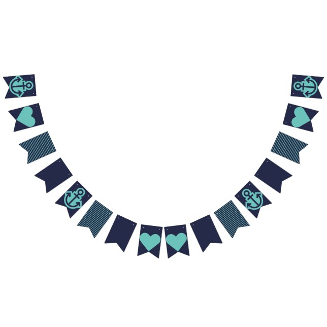 Nautical Navy and Teal Bunting Bunting (All)