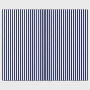 Nautical Navy and White Cabana Stripes Wrapping Paper