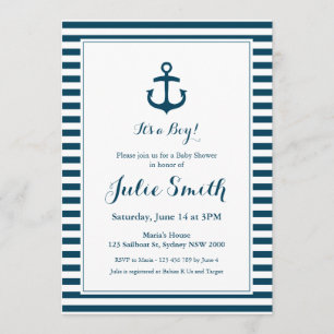 Nautical Navy Baby Shower Invitation