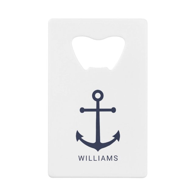 Nautical Navy Blue Anchor and Custom Name (Front)