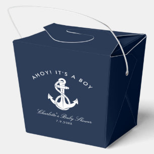 Nautical Navy Blue Anchor Baby Shower Favour Box