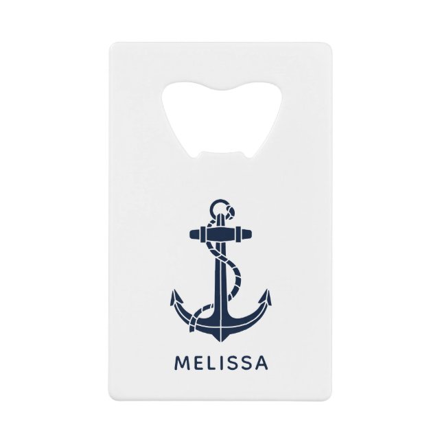 Nautical Navy Blue Anchor Boat Name Personalised (Front)