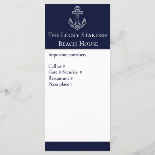 Nautical Navy Blue Anchor Coastal Monogrammed Duve