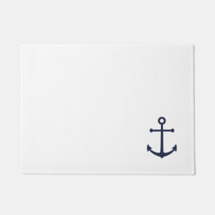Nautical Navy Blue Anchor Doormat