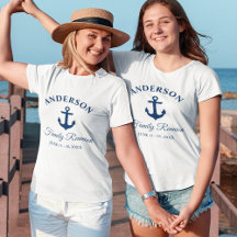 Nautical Navy Blue Anchor Family Reunion Women's