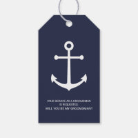 Nautical Navy Blue Anchor Groomsmen Proposal