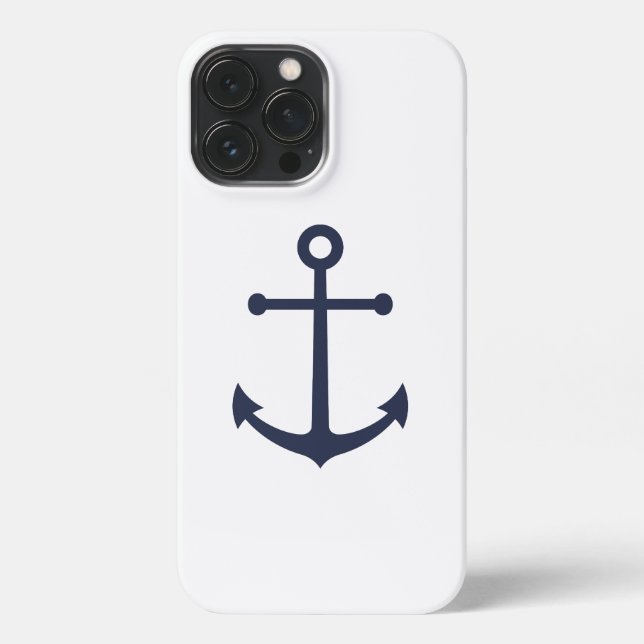 Nautical Navy Blue Anchor iPhone Case (Back)