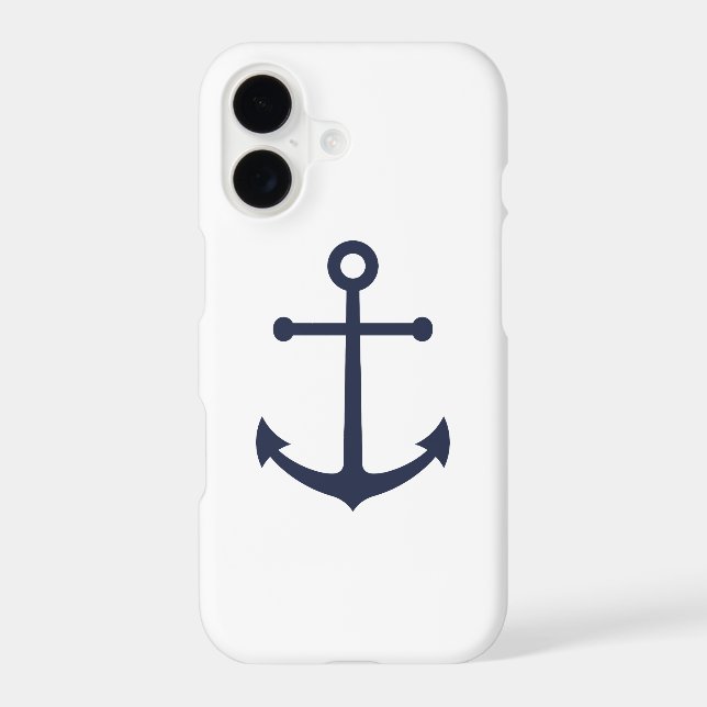 Nautical Navy Blue Anchor iPhone Case (Back)