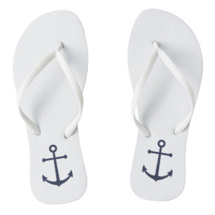 Nautical Navy Blue Anchor Jandals