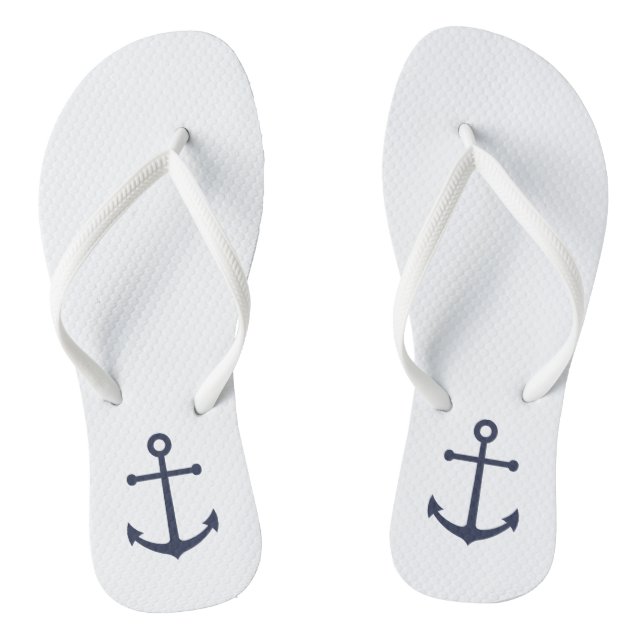 Nautical Navy Blue Anchor Jandals (Footbed)