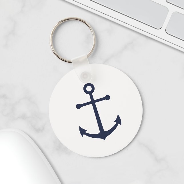 Nautical Navy Blue Anchor Key Ring (Creator Uploaded)