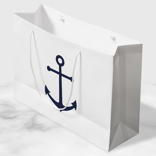 Nautical Navy Blue Anchor Large Gift Bag (Creator Uploaded)