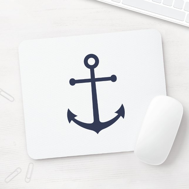 Nautical Navy Blue Anchor Mouse Pad (Creator Uploaded)